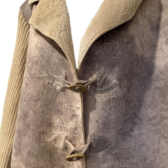 Coldwater Creek Toggle Button with Knitted Sleeves Blazer Jacket Shacket Coat - Picture 4 of 12
